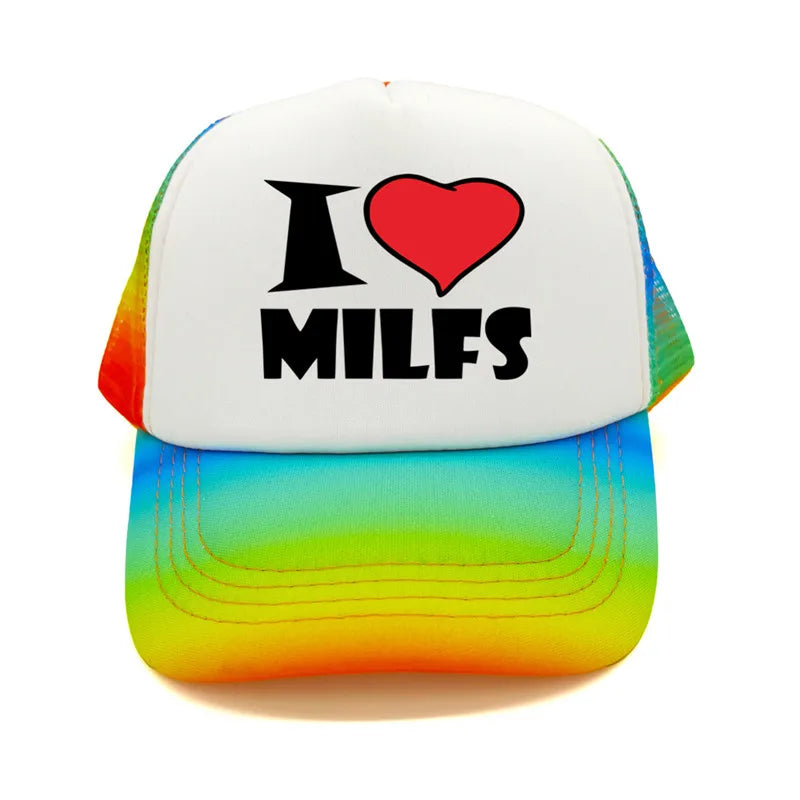 I Love MILFS Men Trucker Caps