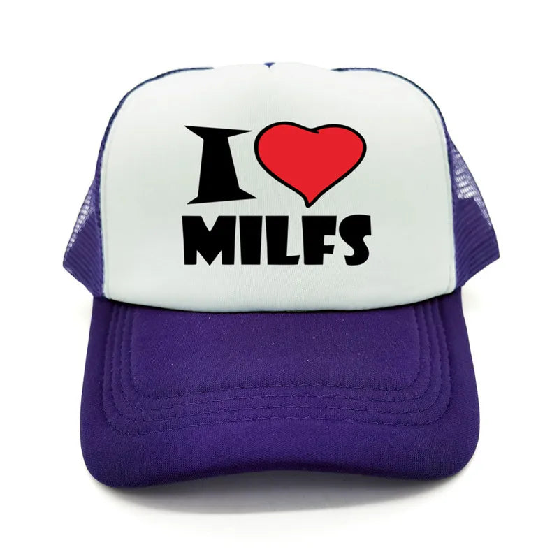 I Love MILFS Men Trucker Caps