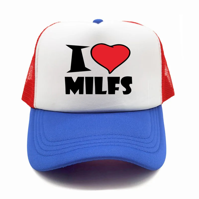 I Love MILFS Men Trucker Caps