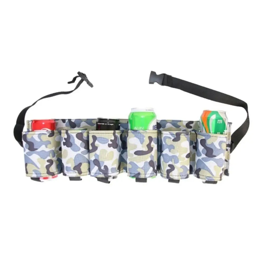 6 Pockets Beer Storage Waist Bag 6 Cans Camouflage Beverage Storage Fannypack