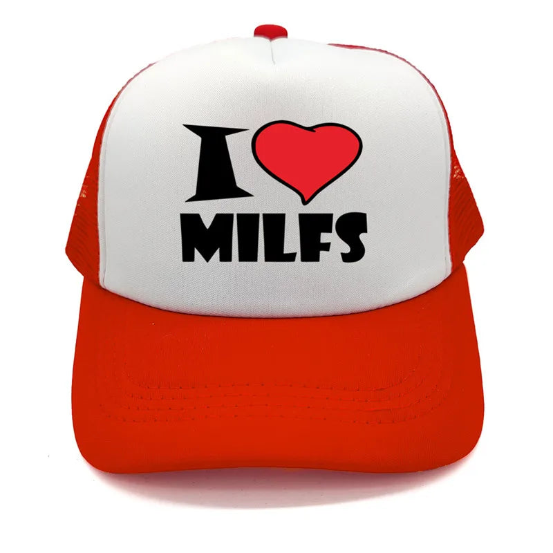 I Love MILFS Men Trucker Caps