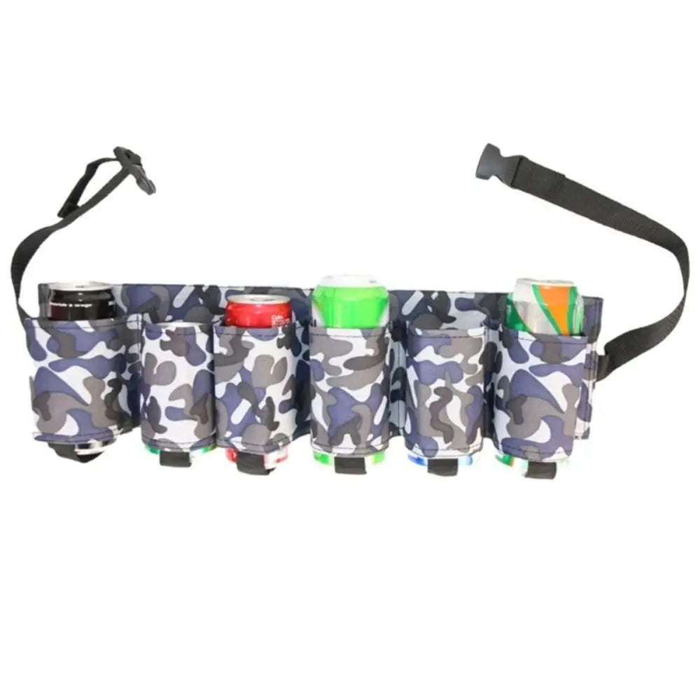 6 Pockets Beer Storage Waist Bag 6 Cans Camouflage Beverage Storage Fannypack