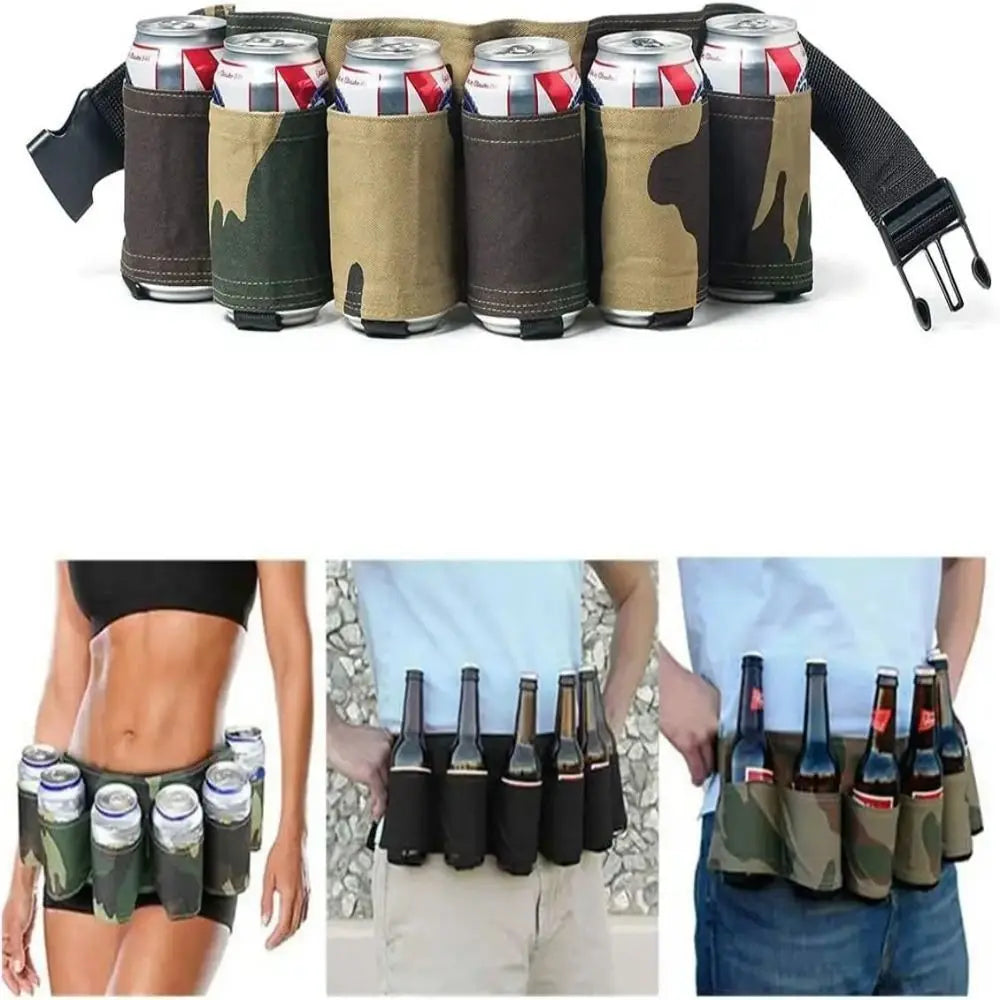 6 Pockets Beer Storage Waist Bag 6 Cans Camouflage Beverage Storage Fannypack